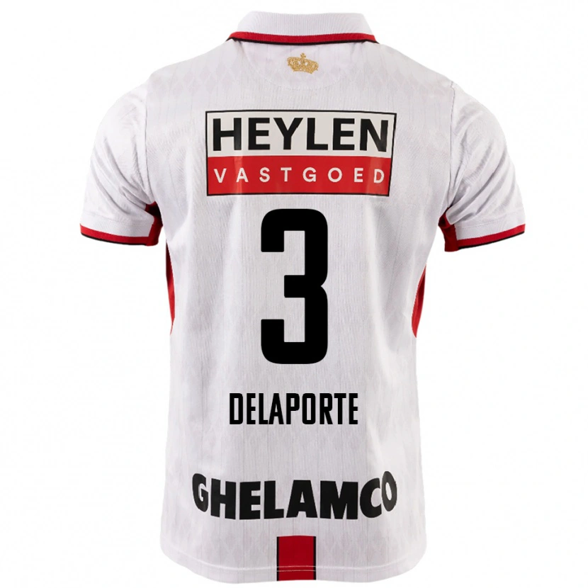 Danxen Niño Camiseta Kyano Delaporte #3 Blanco Rojo 2ª Equipación 2025/26 La Camisa México