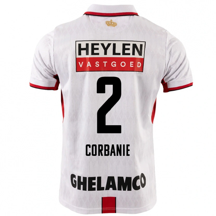 Danxen Niño Camiseta Kobe Corbanie #2 Blanco Rojo 2ª Equipación 2025/26 La Camisa México