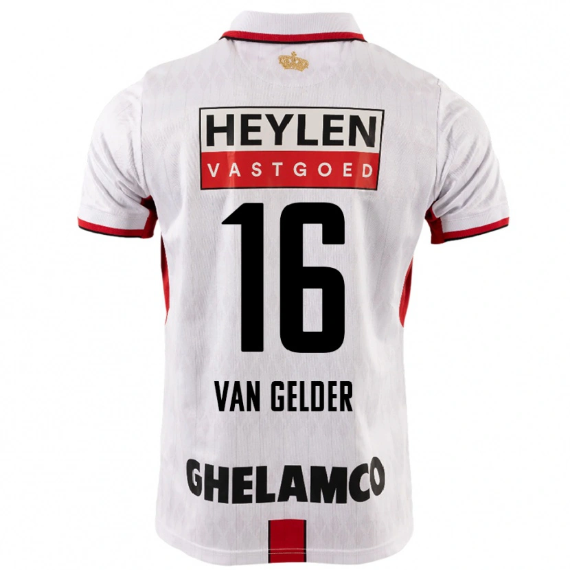 Danxen Niño Camiseta Louie Van Gelder #16 Blanco Rojo 2ª Equipación 2025/26 La Camisa México