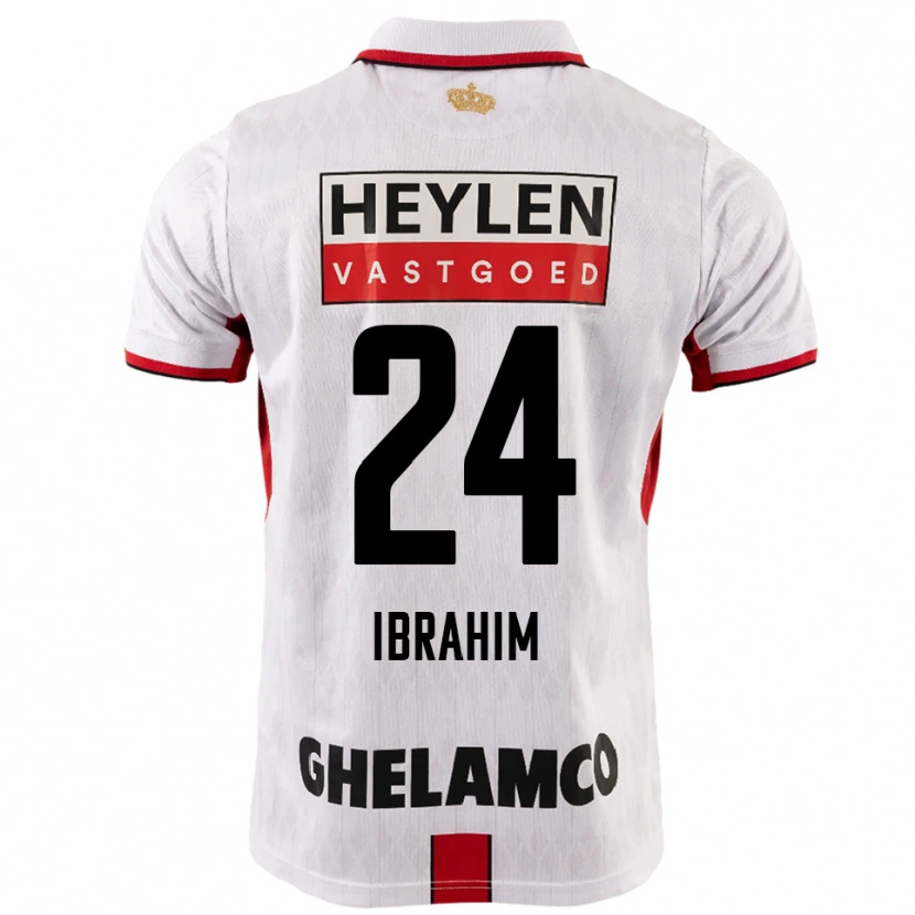 Danxen Niño Camiseta Aaron Ibrahim #24 Blanco Rojo 2ª Equipación 2025/26 La Camisa México