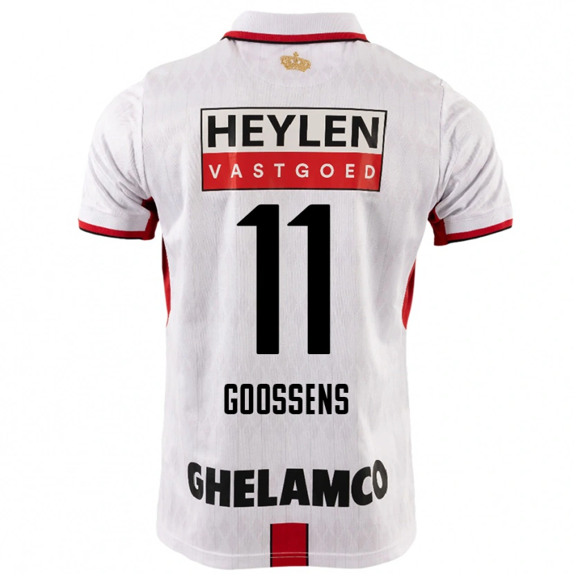 Danxen Niño Camiseta Mattias Goossens #11 Blanco Rojo 2ª Equipación 2025/26 La Camisa México