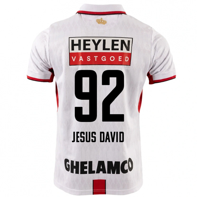 Danxen Niño Camiseta Gabriel Jesus David #92 Blanco Rojo 2ª Equipación 2025/26 La Camisa México