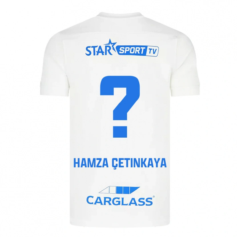 Danxen Niño Camiseta Ayaz Hamza Çetinkaya #0 Blanco Azul 2ª Equipación 2025/26 La Camisa México