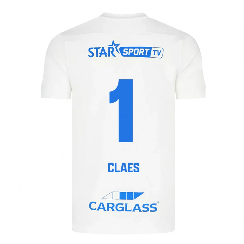 Danxen Niño Camiseta Mirthe Claes #1 Blanco Azul 2ª Equipación 2025/26 La Camisa México