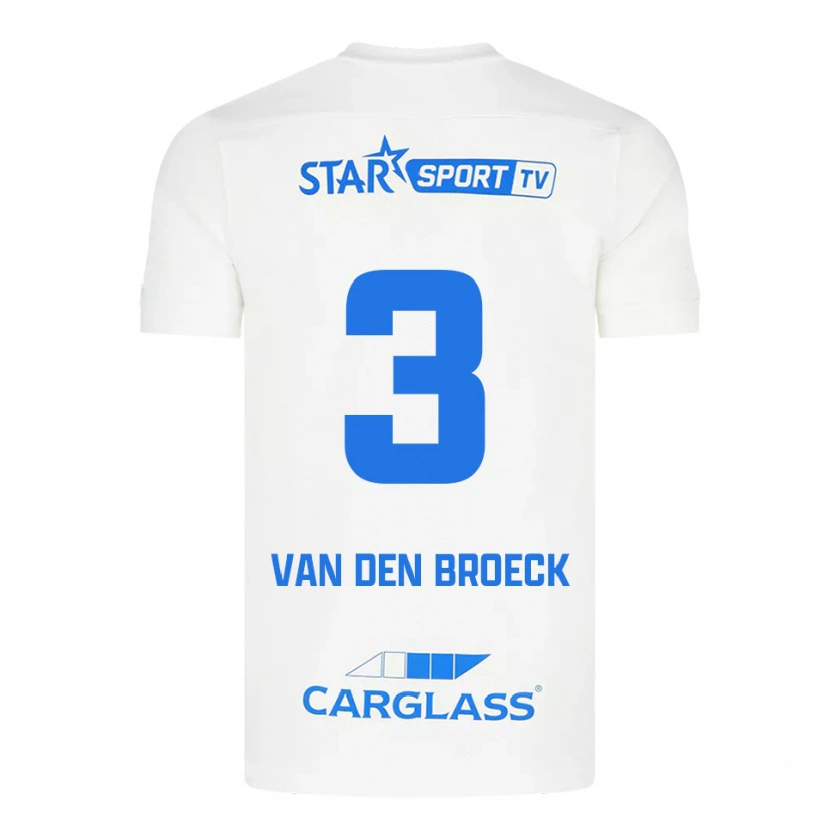 Danxen Niño Camiseta Kobe Van Den Broeck #3 Blanco Azul 2ª Equipación 2025/26 La Camisa México