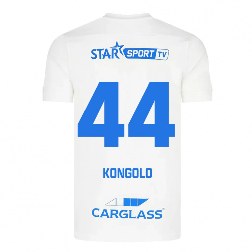 Danxen Niño Camiseta Josué Kongolo #44 Blanco Azul 2ª Equipación 2025/26 La Camisa México