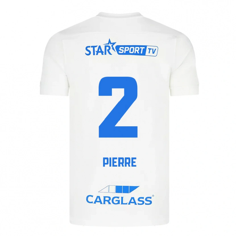 Danxen Niño Camiseta Kayden Pierre #2 Blanco Azul 2ª Equipación 2025/26 La Camisa México