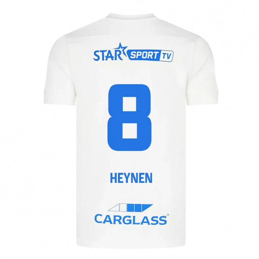 Danxen Niño Camiseta Bryan Heynen #8 Blanco Azul 2ª Equipación 2025/26 La Camisa México