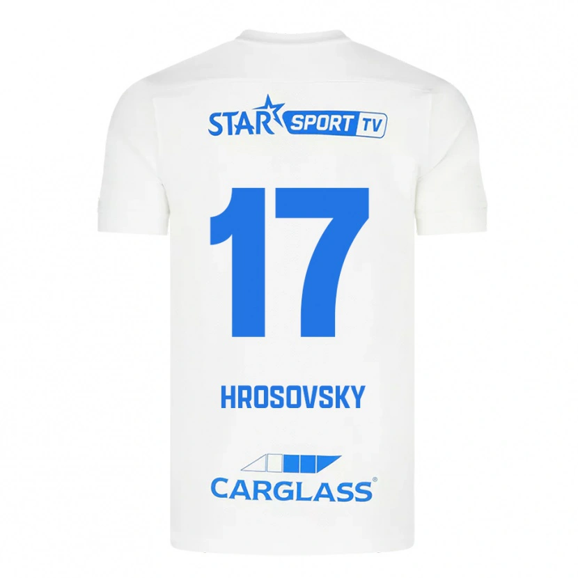 Danxen Niño Camiseta Patrik Hrosovsky #17 Blanco Azul 2ª Equipación 2025/26 La Camisa México
