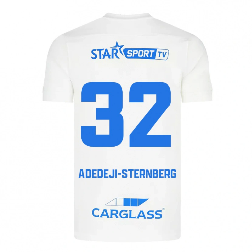 Danxen Niño Camiseta Noah Adedeji-Sternberg #32 Blanco Azul 2ª Equipación 2025/26 La Camisa México