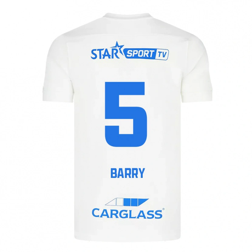 Danxen Niño Camiseta Alpha Barry #5 Blanco Azul 2ª Equipación 2025/26 La Camisa México