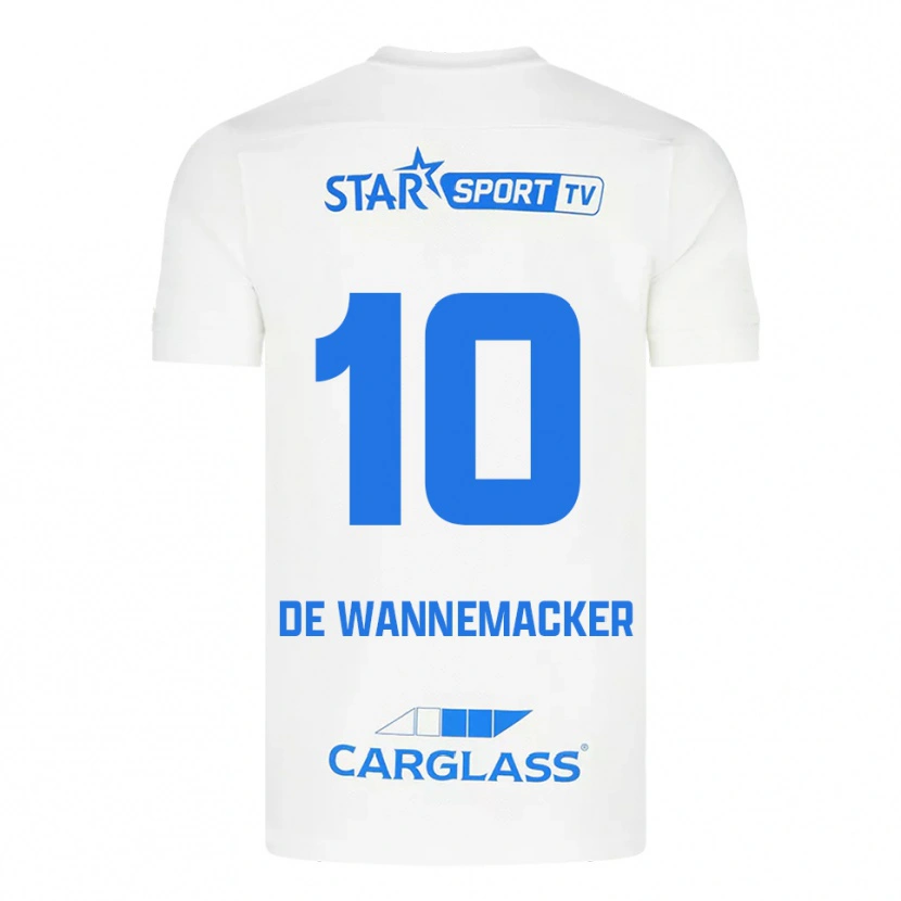 Danxen Niño Camiseta August De Wannemacker #10 Blanco Azul 2ª Equipación 2025/26 La Camisa México