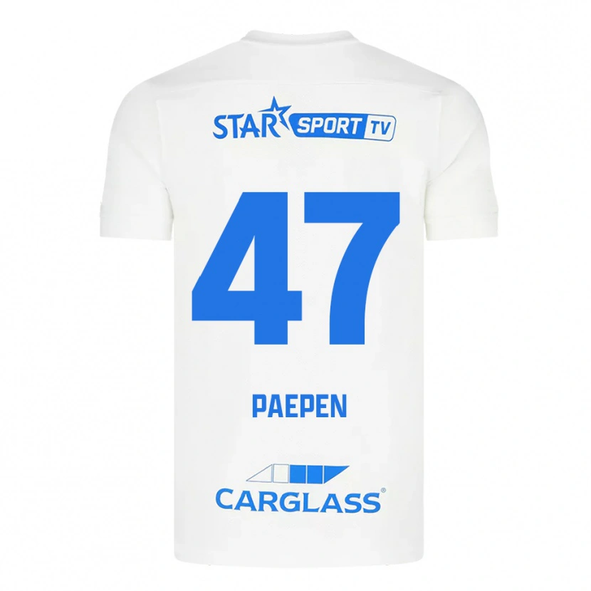 Danxen Niño Camiseta Sam Paepen #47 Blanco Azul 2ª Equipación 2025/26 La Camisa México