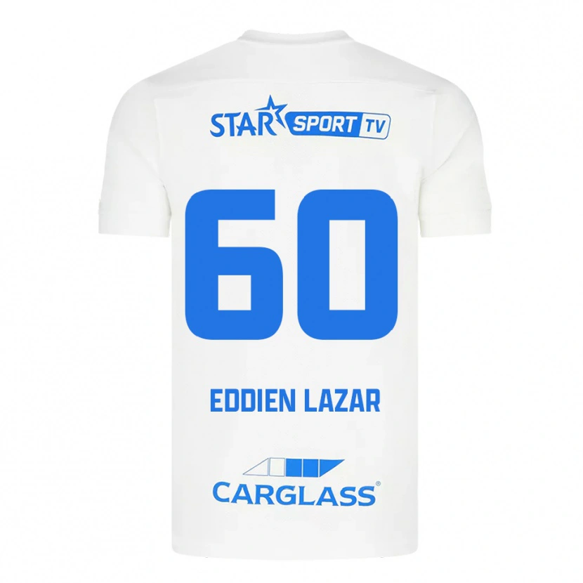 Danxen Niño Camiseta Saif Eddien Lazar #60 Blanco Azul 2ª Equipación 2025/26 La Camisa México