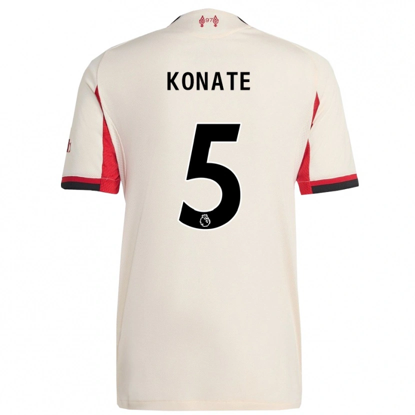 Danxen Niño Camiseta Ibrahima Konaté #5 Blanco Negro 2ª Equipación 2025/26 La Camisa México
