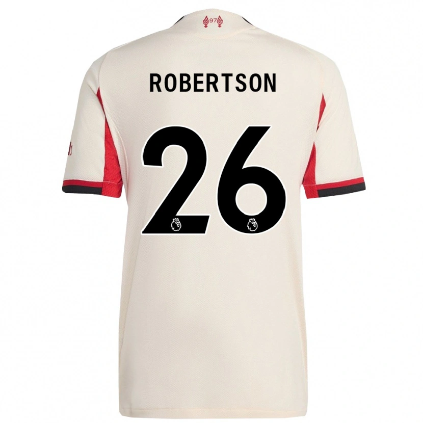 Danxen Niño Camiseta Andrew Robertson #26 Blanco Negro 2ª Equipación 2025/26 La Camisa México