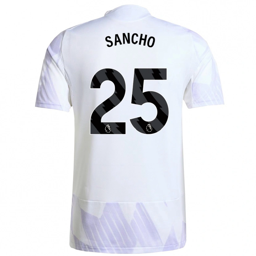 Danxen Niño Camiseta Jadon Sancho #25 Blanco Púrpura Púrpura 2ª Equipación 2025/26 La Camisa México