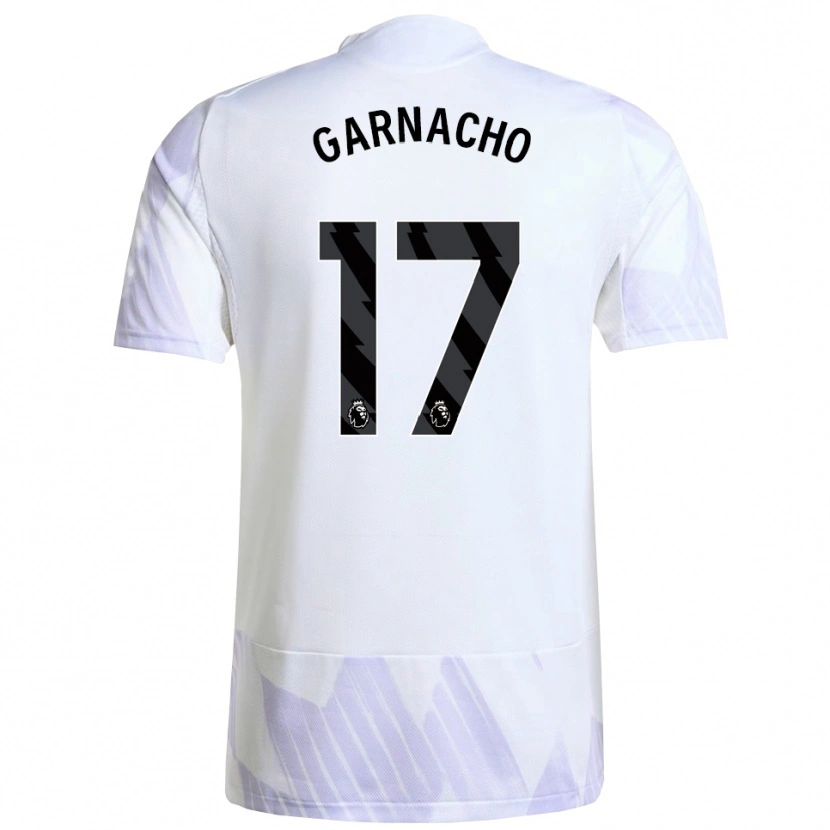 Danxen Niño Camiseta Alejandro Garnacho #17 Blanco Púrpura Púrpura 2ª Equipación 2025/26 La Camisa México