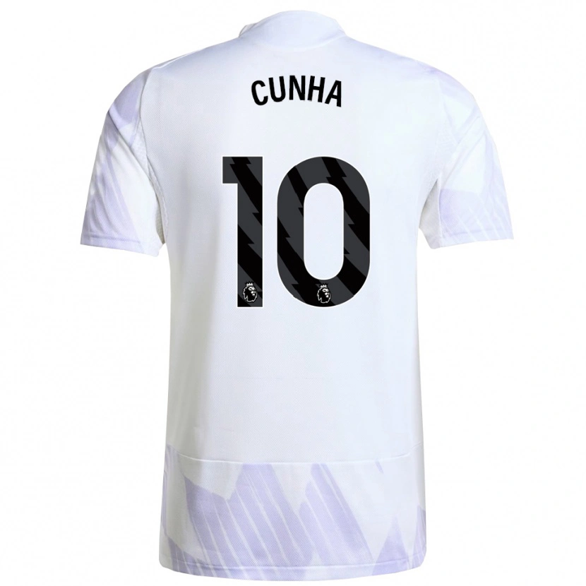 Danxen Niño Camiseta Matheus Cunha #10 Blanco Púrpura Púrpura 2ª Equipación 2025/26 La Camisa México