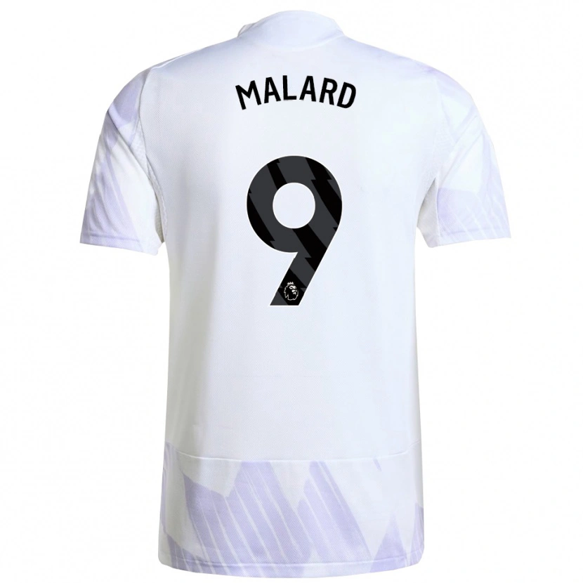 Danxen Niño Camiseta Melvine Malard #9 Blanco Púrpura Púrpura 2ª Equipación 2025/26 La Camisa México