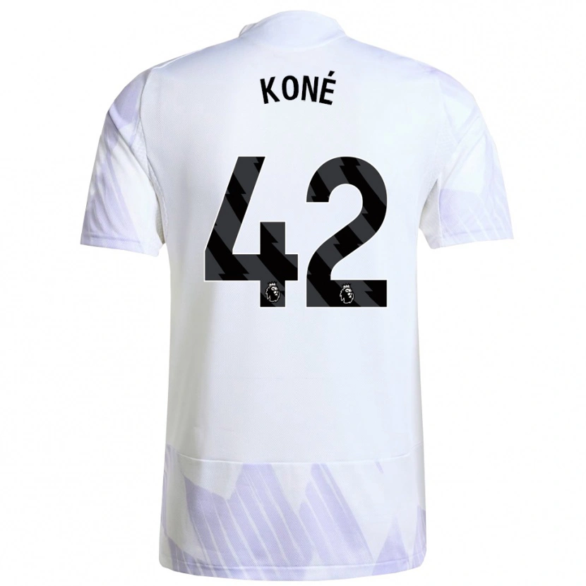 Danxen Niño Camiseta Sékou Koné #42 Blanco Púrpura Púrpura 2ª Equipación 2025/26 La Camisa México