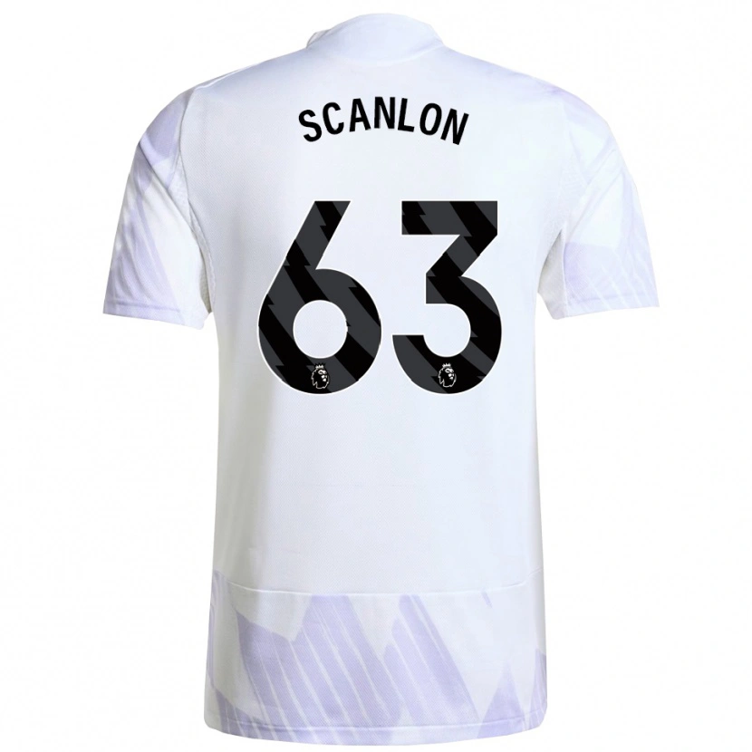 Danxen Niño Camiseta James Scanlon #63 Blanco Púrpura Púrpura 2ª Equipación 2025/26 La Camisa México