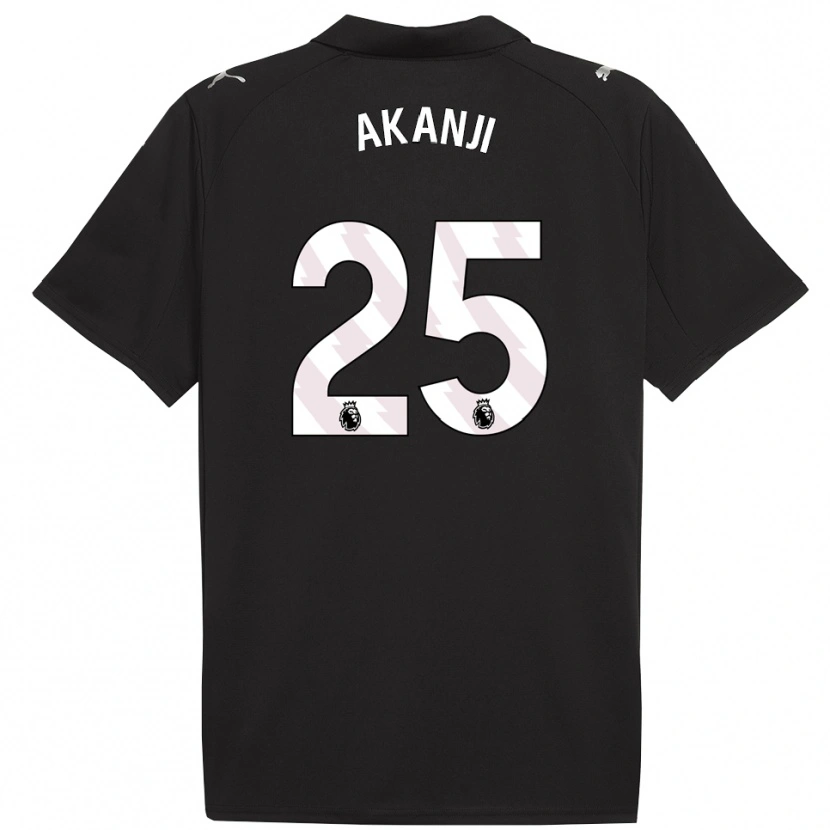 Danxen Niño Camiseta Manuel Akanji #25 Negro Blanco 2ª Equipación 2025/26 La Camisa México