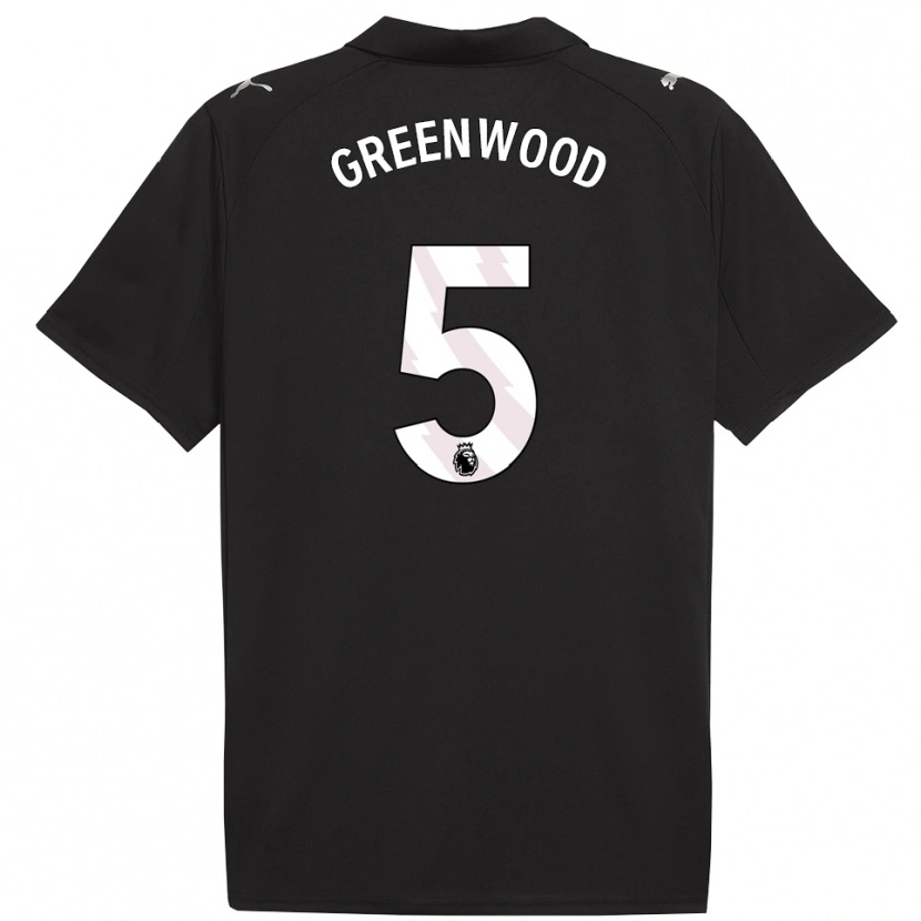 Danxen Niño Camiseta Alex Greenwood #5 Negro Blanco 2ª Equipación 2025/26 La Camisa México