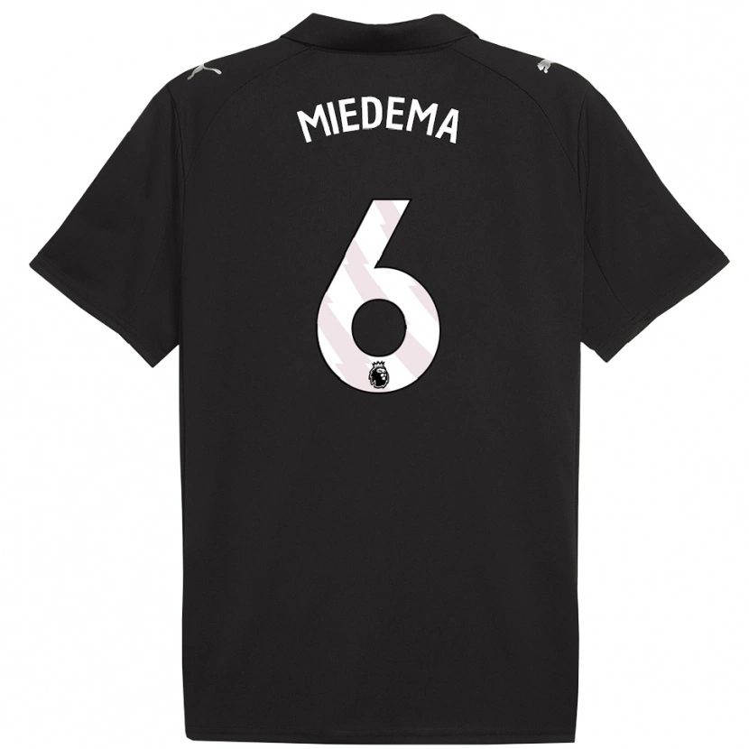 Danxen Niño Camiseta Vivianne Miedema #6 Negro Blanco 2ª Equipación 2025/26 La Camisa México