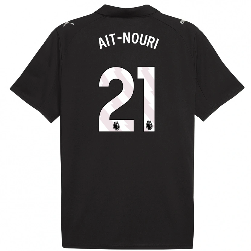 Danxen Niño Camiseta Rayan Aït-Nouri #21 Negro Blanco 2ª Equipación 2025/26 La Camisa México