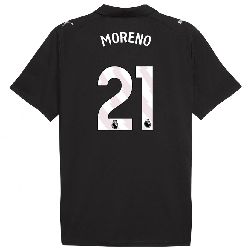 Danxen Niño Camiseta Marlos Moreno #21 Negro Blanco 2ª Equipación 2025/26 La Camisa México