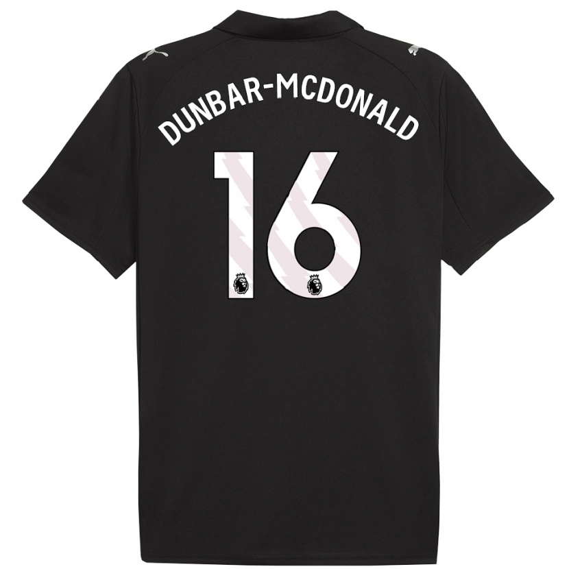 Danxen Niño Camiseta Christian Dunbar-Mcdonald #16 Negro Blanco 2ª Equipación 2025/26 La Camisa México