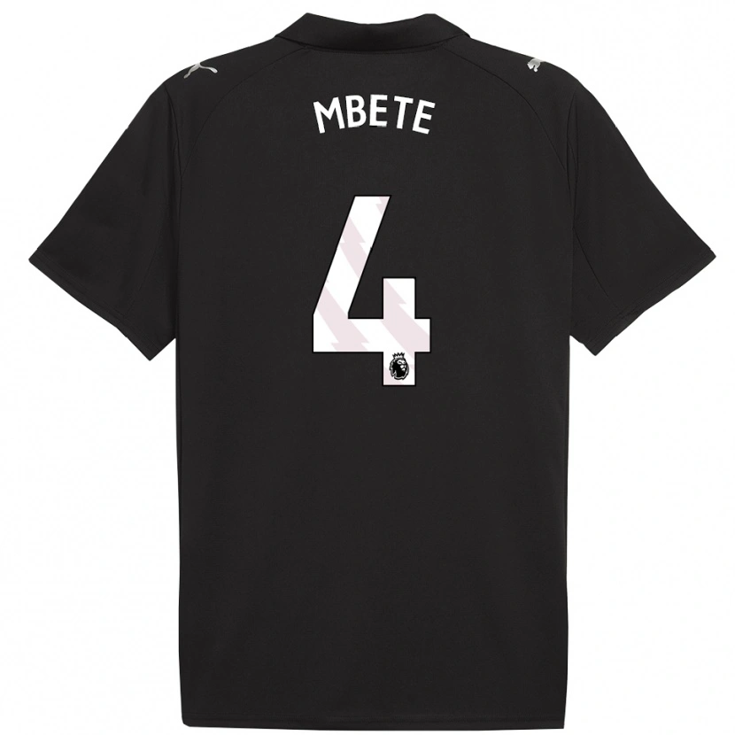 Danxen Niño Camiseta Luke Mbete #4 Negro Blanco 2ª Equipación 2025/26 La Camisa México