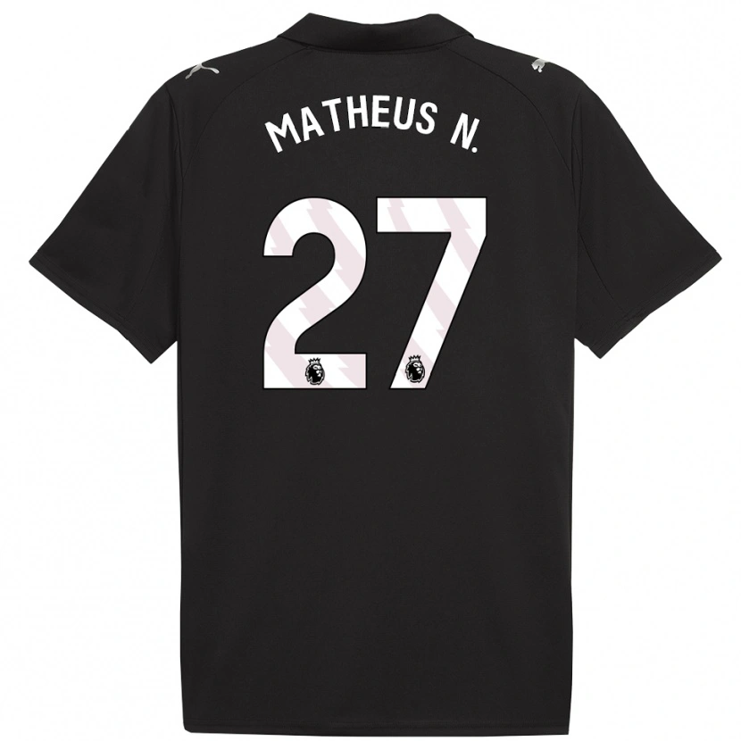Danxen Niño Camiseta Matheus Nunes #27 Negro Blanco 2ª Equipación 2025/26 La Camisa México