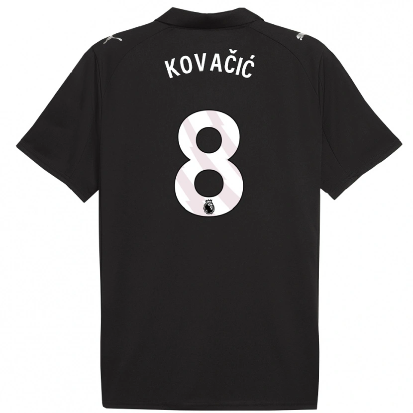Danxen Niño Camiseta Mateo Kovacic #8 Negro Blanco 2ª Equipación 2025/26 La Camisa México