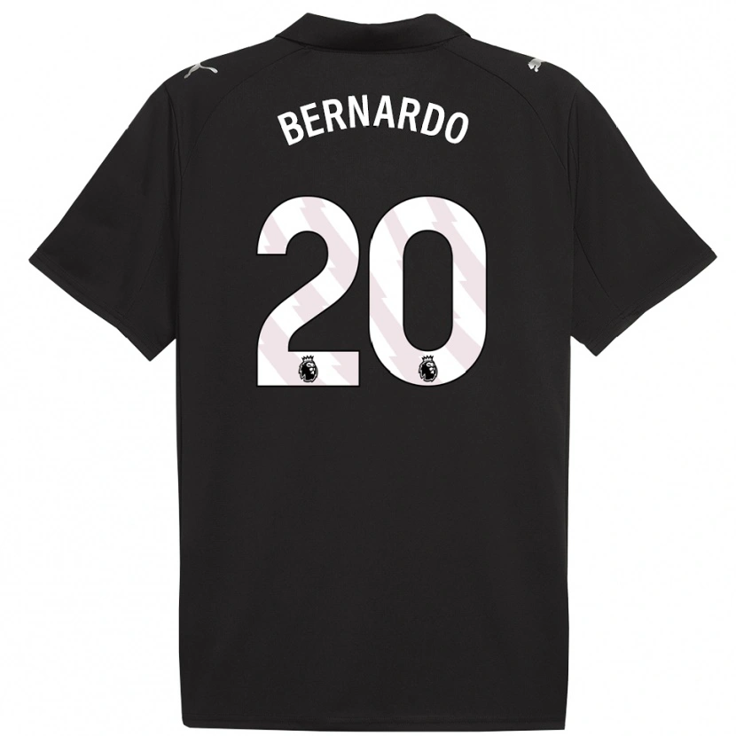 Danxen Niño Camiseta Bernardo Silva #20 Negro Blanco 2ª Equipación 2025/26 La Camisa México