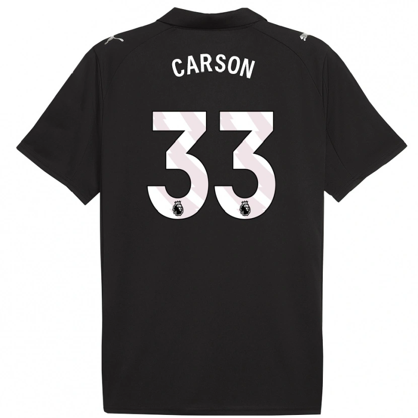 Danxen Niño Camiseta Scott Carson #33 Negro Blanco 2ª Equipación 2025/26 La Camisa México