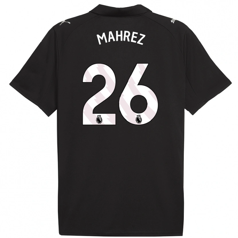 Danxen Niño Camiseta Riyad Mahrez #26 Negro Blanco 2ª Equipación 2025/26 La Camisa México