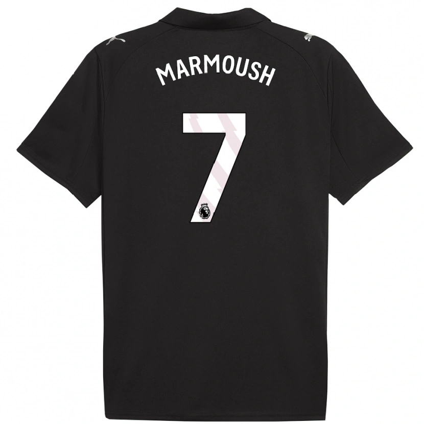 Danxen Niño Camiseta Omar Marmoush #7 Negro Blanco 2ª Equipación 2025/26 La Camisa México