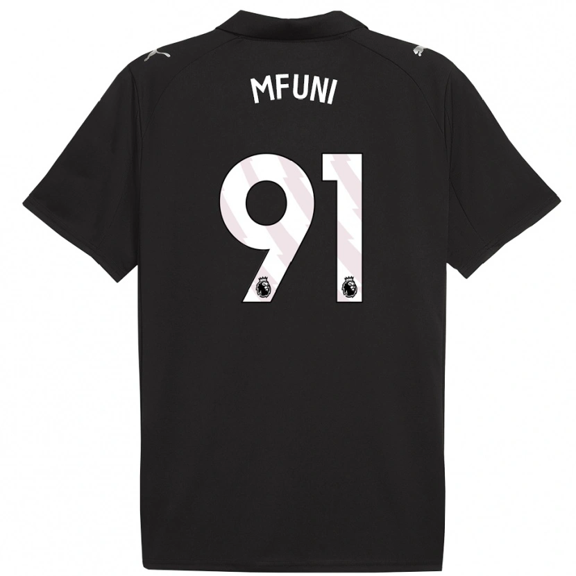 Danxen Niño Camiseta Stephen Mfuni #91 Negro Blanco 2ª Equipación 2025/26 La Camisa México