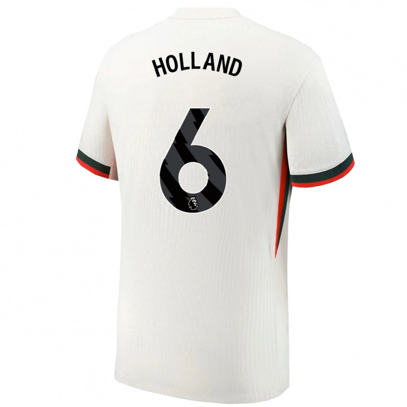 Danxen Niño Camiseta Charlie Holland #6 Blanco Verde 2ª Equipación 2025/26 La Camisa México