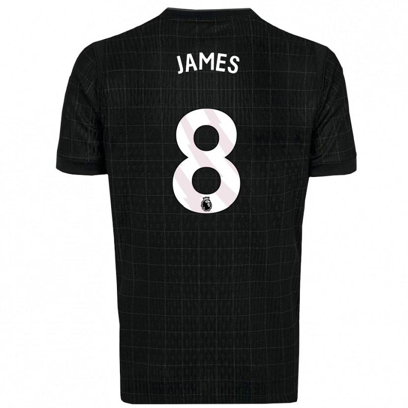 Danxen Niño Camiseta Angharad James #8 Negro Gris 2ª Equipación 2025/26 La Camisa México