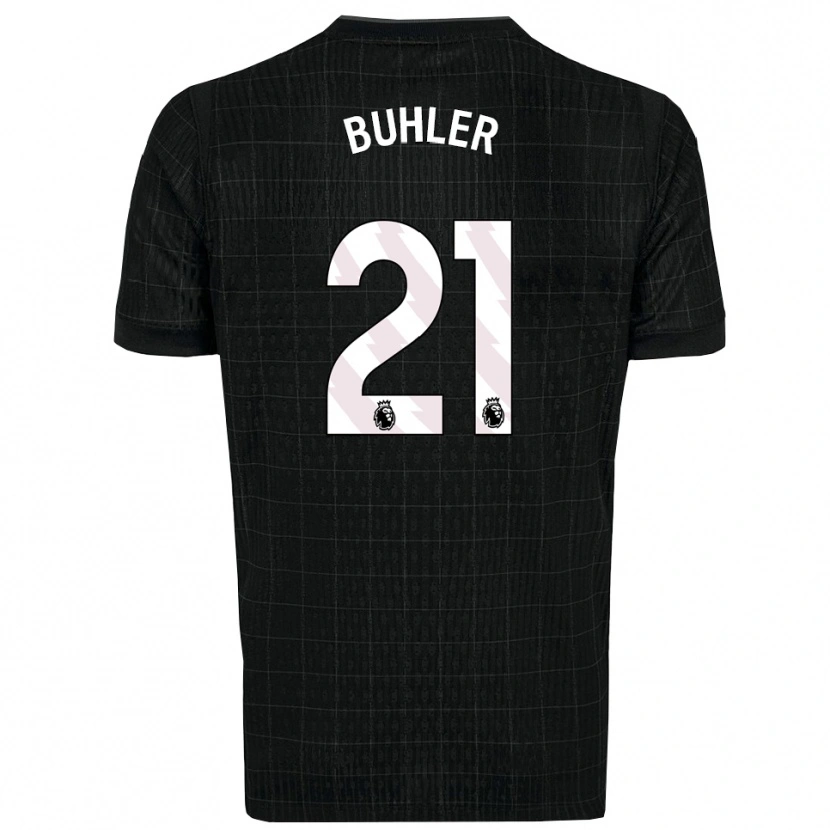 Danxen Niño Camiseta Luana Bühler #21 Negro Gris 2ª Equipación 2025/26 La Camisa México