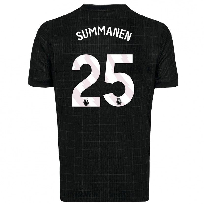 Danxen Niño Camiseta Eveliina Summanen #25 Negro Gris 2ª Equipación 2025/26 La Camisa México