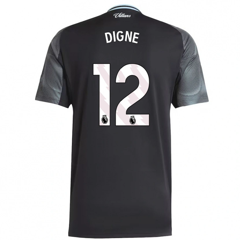 Danxen Niño Camiseta Lucas Digne #12 Negro Celeste 2ª Equipación 2025/26 La Camisa México