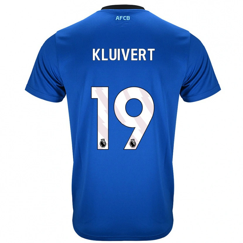 Danxen Niño Camiseta Justin Kluivert #19 Azul Negro 2ª Equipación 2025/26 La Camisa México