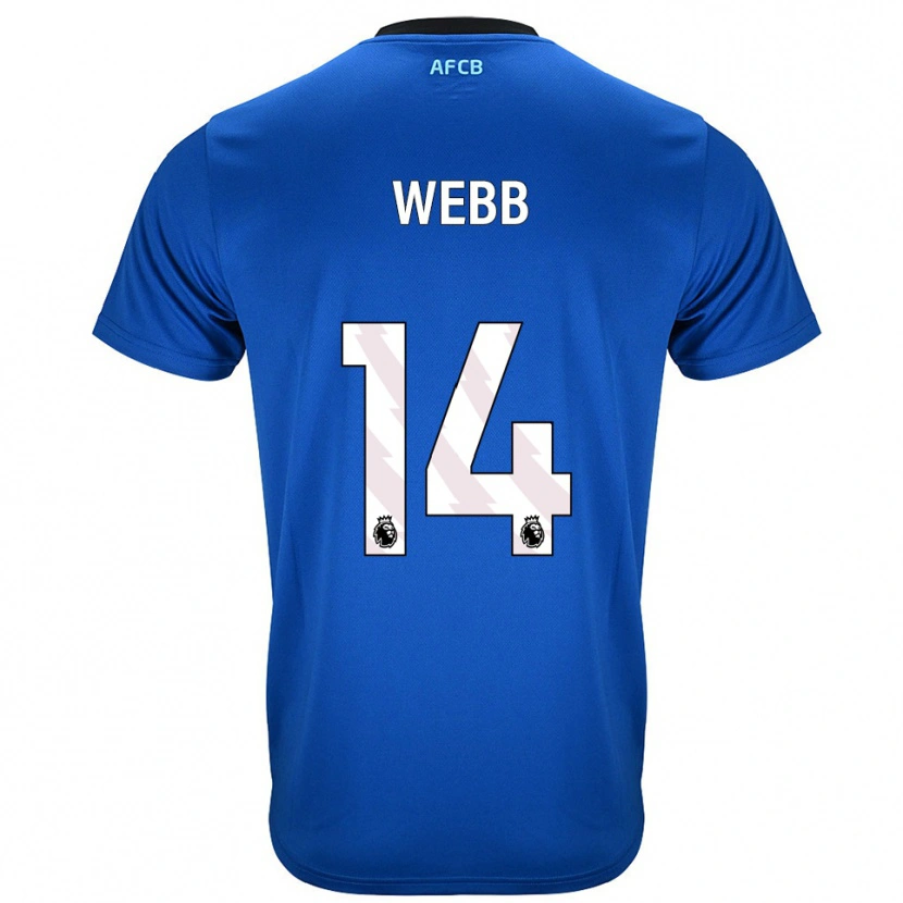 Danxen Niño Camiseta Harry Webb #14 Azul Negro 2ª Equipación 2025/26 La Camisa México
