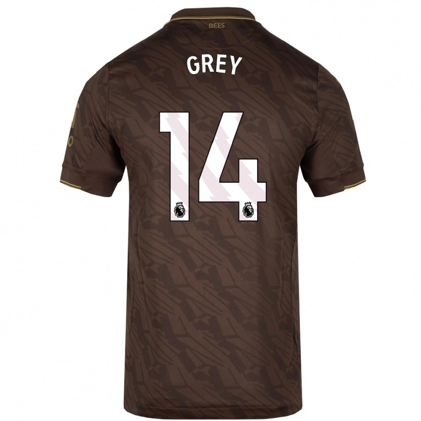 Danxen Niño Camiseta Andre Grey #14 Marrón Oro 2ª Equipación 2025/26 La Camisa México