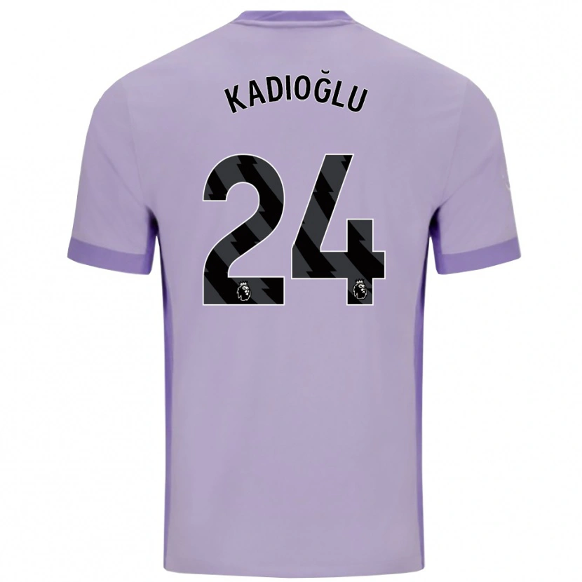 Danxen Niño Camiseta Ferdi Kadıoğlu #24 Morado Taro Blanco 2ª Equipación 2025/26 La Camisa México
