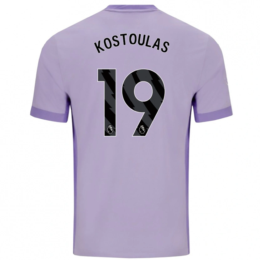 Danxen Niño Camiseta Charalampos Kostoulas #19 Morado Taro Blanco 2ª Equipación 2025/26 La Camisa México
